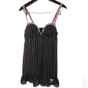 Apt 9 Lingerie - Black With White Pin Stripes - Size Small